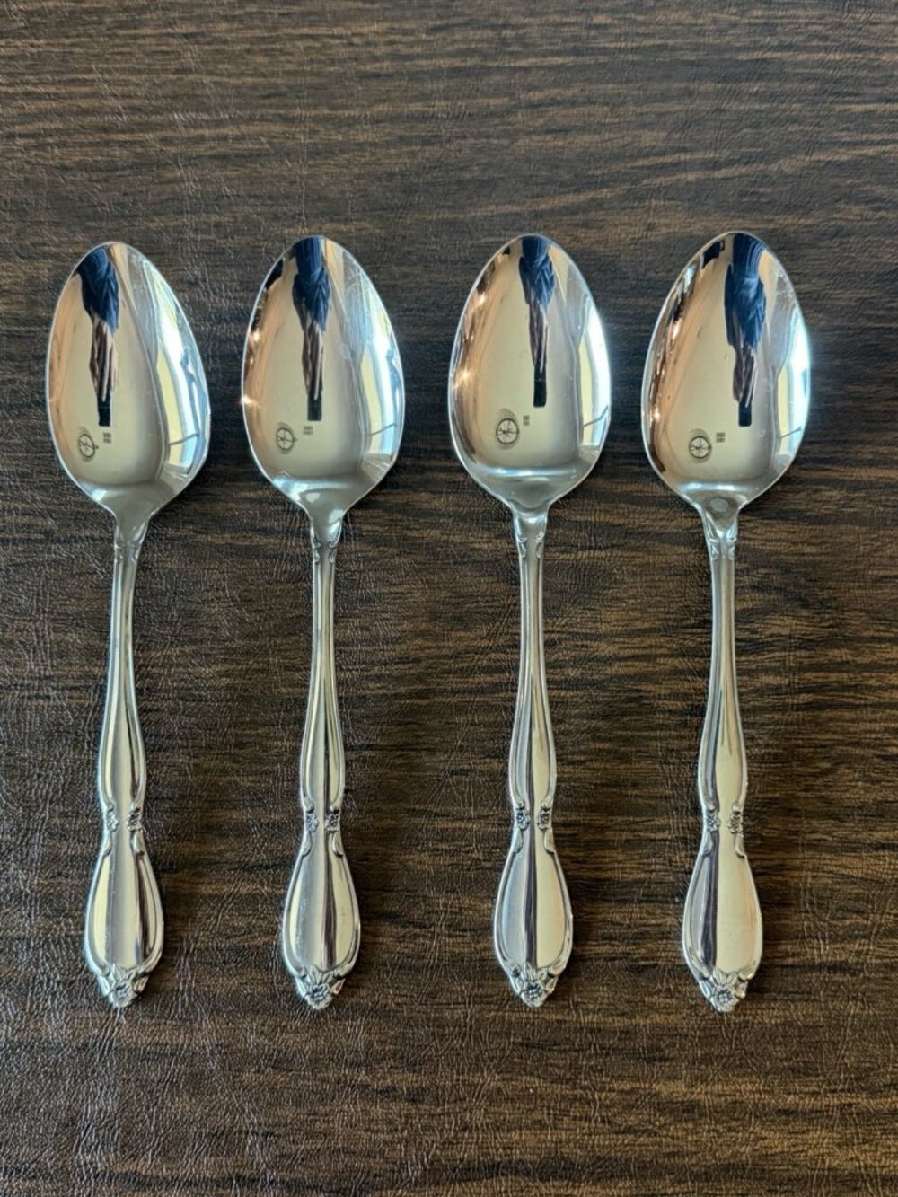 Set of 4 Oneida Community Chatelaine Stainless Solid Serving Spoons Flatware